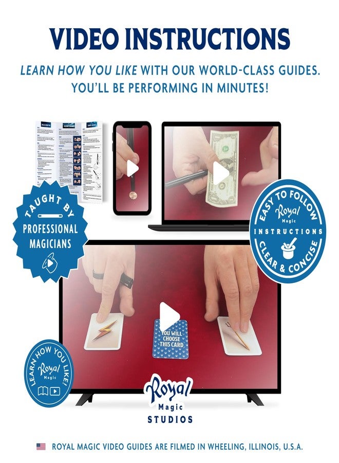 Royal Magic Trident Pen is a Stylish Magic Trick Combination of 3 Powerful Illusions-Prediction, Pen Thru Bill, and Coin Change. A Perfect Magic Trick for Adults, Kids, pros, or Beginners. - Image 5